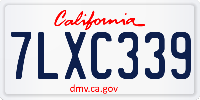 CA license plate 7LXC339
