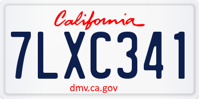 CA license plate 7LXC341