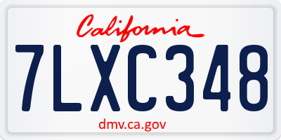 CA license plate 7LXC348
