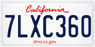 CA license plate 7LXC360