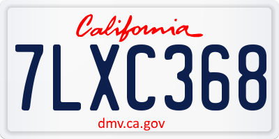 CA license plate 7LXC368