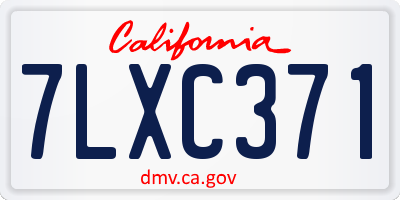 CA license plate 7LXC371
