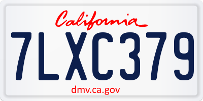 CA license plate 7LXC379