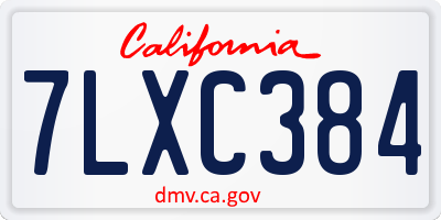 CA license plate 7LXC384