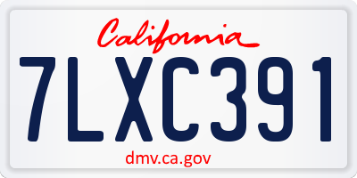CA license plate 7LXC391