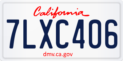 CA license plate 7LXC406