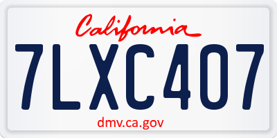 CA license plate 7LXC407
