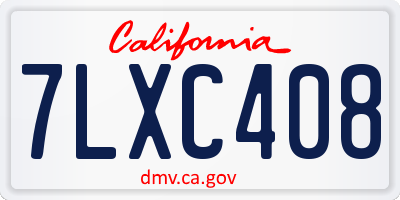 CA license plate 7LXC408