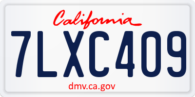 CA license plate 7LXC409