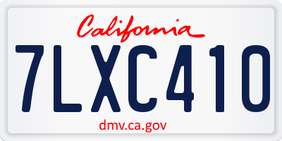CA license plate 7LXC410