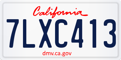 CA license plate 7LXC413