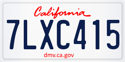 CA license plate 7LXC415