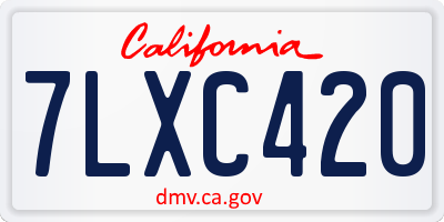 CA license plate 7LXC420