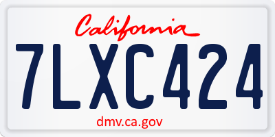 CA license plate 7LXC424