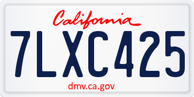 CA license plate 7LXC425