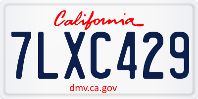 CA license plate 7LXC429
