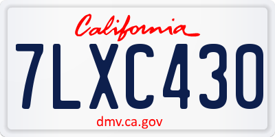 CA license plate 7LXC430