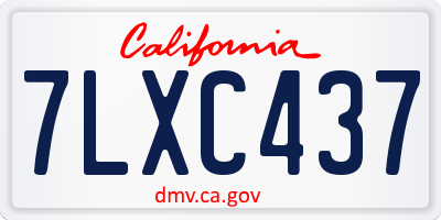CA license plate 7LXC437