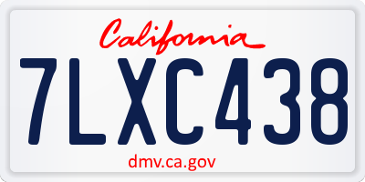 CA license plate 7LXC438