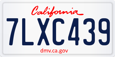 CA license plate 7LXC439