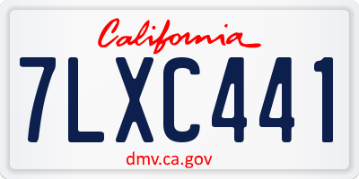 CA license plate 7LXC441