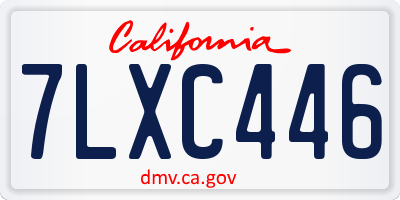 CA license plate 7LXC446