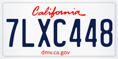 CA license plate 7LXC448