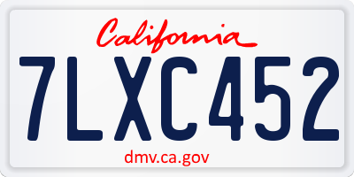 CA license plate 7LXC452