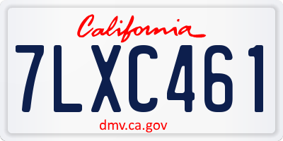 CA license plate 7LXC461