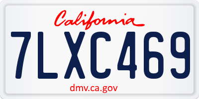 CA license plate 7LXC469