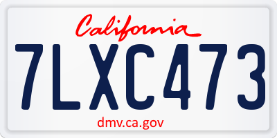 CA license plate 7LXC473