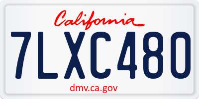 CA license plate 7LXC480