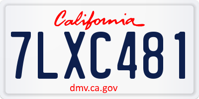 CA license plate 7LXC481