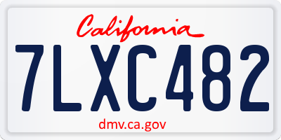 CA license plate 7LXC482
