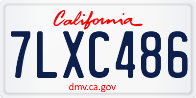 CA license plate 7LXC486