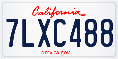 CA license plate 7LXC488