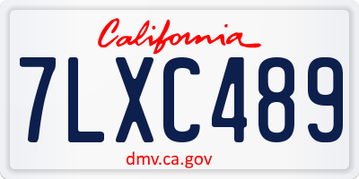 CA license plate 7LXC489