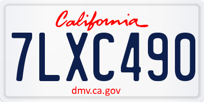 CA license plate 7LXC490