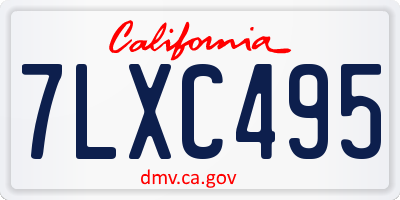 CA license plate 7LXC495