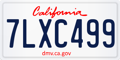 CA license plate 7LXC499