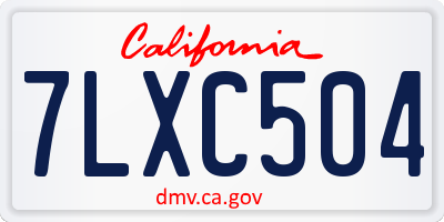 CA license plate 7LXC504