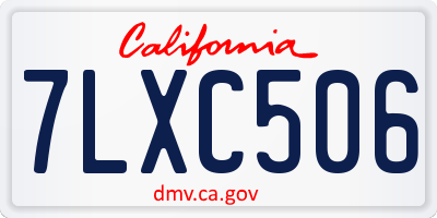 CA license plate 7LXC506