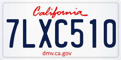 CA license plate 7LXC510