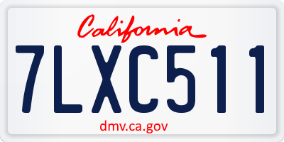 CA license plate 7LXC511