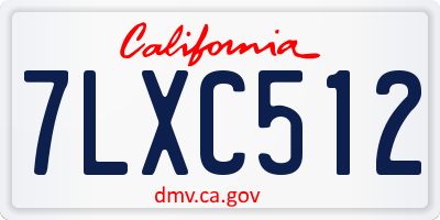 CA license plate 7LXC512