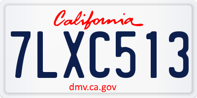 CA license plate 7LXC513