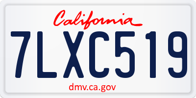 CA license plate 7LXC519