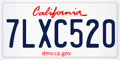CA license plate 7LXC520