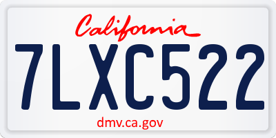 CA license plate 7LXC522