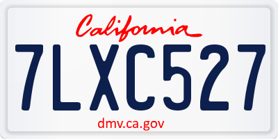 CA license plate 7LXC527